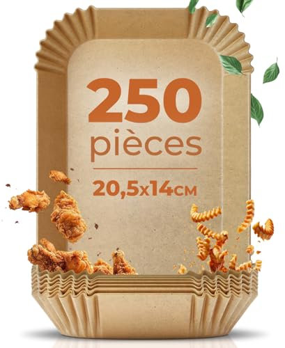 Fentic Papel Freidora Aire Ninja, Dual Zone, 250 piezas, 20,5x14cm, Adecuado para Ninja AF300EU Af400EU SL400EU Double Stack XL, Papel Air Fryer