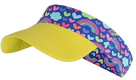 Visor Cap Kinder UV Schutz Sonnenhut 4-10 Jahre Sonnenschild Visor Mädchen Jungen Sommerkappe Sommerhut Tennis Kappe atmungsaktive Schirmmütze Baseballmütze Elastisch Faltbar Sun Hüte (Gelb)