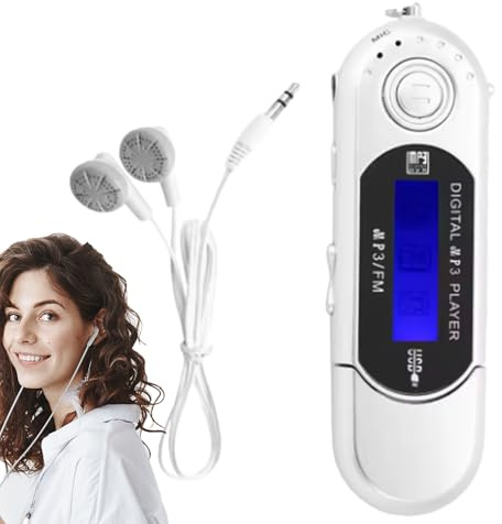 Reproductores MP3 Radio Digital MP3 Alimentado por pilas | Reproductor USB para coche con pantalla – para casa, cocina, deporte, mayores, y camping
