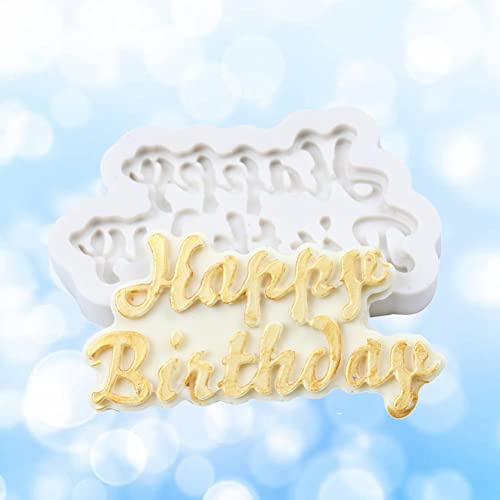 Nikou Happy Birthday Silikon Kuchen, DIY Dekorieren Werkzeug zum Backen, Fondant Cupcakes, Seetang und Koralle Design, vielseitige Kuchenform für Kuchendekoration, 01#