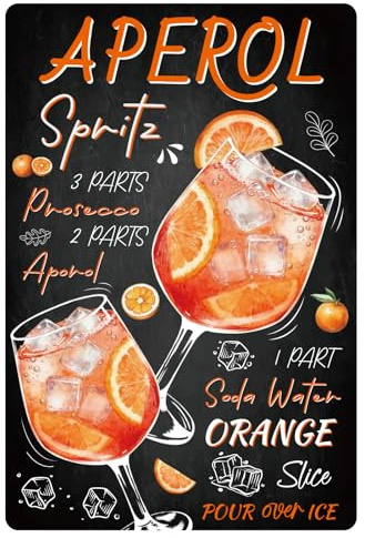 Aperol Retro Blechschild, Aperol Geschenk Cocktail Deko, Aperol-Spritz Blechschilder Retro Wanddekoration Cocktail Metallschild Sprüche landhausstil Deko für Bar Küche Wohnzimmer