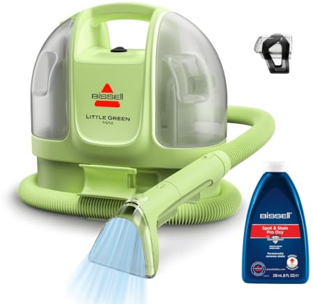 BISSELL Little Green Mini Limpiador Portátil de Moquetas y Tapicería 41492 | Gran potencia, limpieza multisuperficie, ligero, cableado, para moquetas, escaleras moquetadas, tapicería