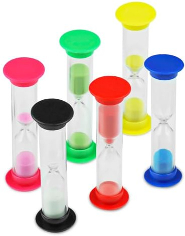 Comzantor 6 Piezas Reloj de Arena Niños, 30S, 1Min, 2Min, 3Min, 5Min, 10Min Relojes de Arena, Hourglass Kit, Colorido Temporizador para Cepillan los Dientes, Juegos, Escuela, Hogar, Cocina, Oficina