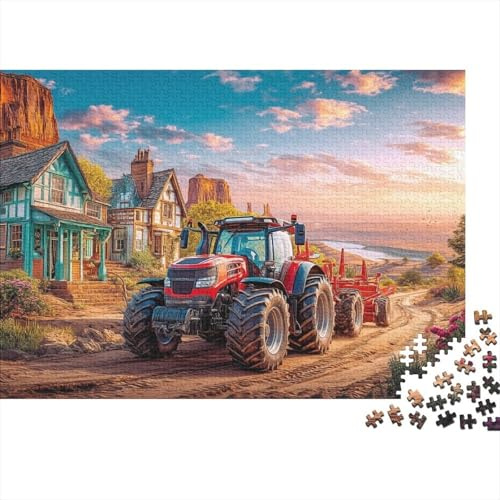 Ländliche Traktorschau 1000-teilig Puzzle Für Paare Paysage de Ferme Vintage Konzentrationstraining Wohnzimmer Deko Garantie Für Fehlende Teile Party Spiel Geschenkanlass Stabiles P