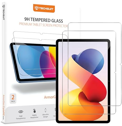 Techsuit Displayschutzfolie 2er Pack für Xiaomi Redmi Pad 2 Pro Gehärtetes Glas mit 9H Härte, HD Klarheit, Stoßschutz, Einfache Installation, ArmorGlass CrystalHD