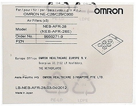 OMRON Vernebler Luftfilter f.C28/29 5 St