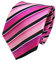 TigerTie Designer cravate en soie magenta rosé pink noir argent rayé