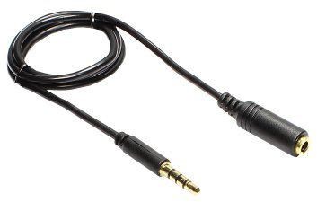 Good Connections Prolunga jack da 3,5 mm – Cavo audio | 4 poli | Connettori placcati oro – Connettore jack a presa jack – versione slim – nero, 1 m