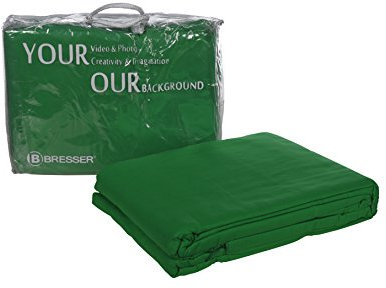 Bresser F001316 Baumwolle Fotostudio Stoff Hintergrund 6x6 m chromakey grün