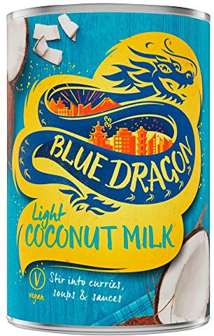 Blue Dragon Light Coconut Milk 400ml | Reduced 50% Less Fat | Stir Into Curries, Soups & Sauces | Suitable for Vegans