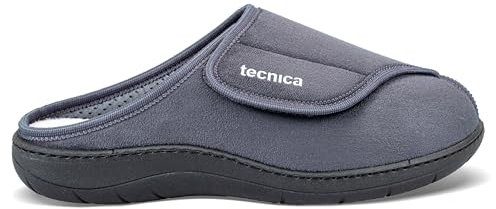 EXTRO STYLE – Pantofole Ortopediche Tecnica 6, per Piedi Gonfi e Bendati, Dolori al Tallone, Ciabatte Ortopediche Donna e Uomo con Suola Antiscivolo e Urto-assorbente, Microfibra, Grigio, Tg 37