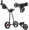 tangkula zusammenklappbar Golf Cart 3 Räder leicht Golf Club Push Pull Cart Trolley