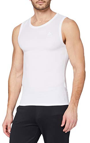 Odlo Herren Unterhemd BL TOP Crew neck Singlet ACTIVE F-DRY LIGHT, white, S, 141032