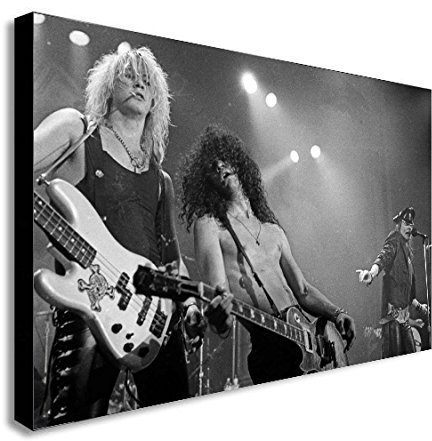 Guns N 'Roses – Leinwand Wand Art, gerahmt, verschiedene Größen, schwarz / weiß, A2 24x16 inches