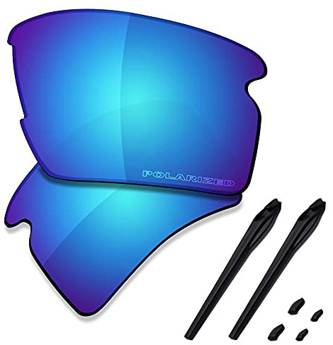 Saucer Premium gläser & Gummikits für Oakley Flak 2.0 XL OO9188 Sonnenbrille, (High Definition - Gletscherblau polarisiert), Einheitsgröße