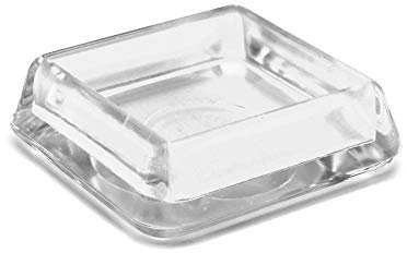 GleitGut Möbeluntersetzer eckig Gleitschale transparent 4 Stück Möbelschutz durchsichtig (40 x 40)