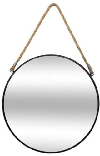Paris Prix Atmosphera Créateur d'intérieur - Miroir Rond en Métal Corde 55cm Noir