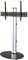 MAHARA Swivel Column TV Stand - for 32 to 55 inch TVs-Universal freestanding silver tall floor stand with oval black glass & cable management-Height adjustable & fits in corners-Max Weight 40kg