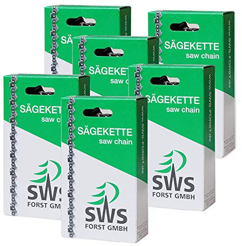 6 Stück SWS Forst GmbH Sägekette langer Schneidezahn 3/8 1,3 mm 39 TG kompatibel mit Dolmar,Echo