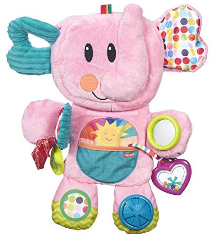 Playskool Entdeckerspaß Elefant, Stoffspielzeug für Babys in der Bauchlage ab 3 Monaten, Pink (Amazon Exclusive)
