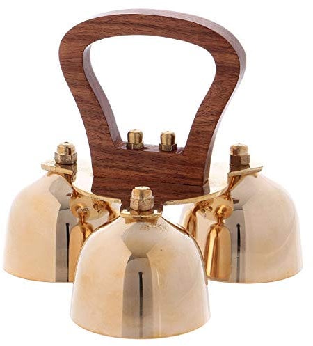 Holyart Campanello liturgico 3 Suoni Manico in Legno