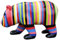 Casa Padrino Designer Dekofigur Bär Mehrfarbig Gestreift 165 x 65 x H. 90 cm - Riesige Deko Skulptur - Gartenfigur - Luxus Gartendeko