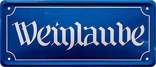 schilderkreis24 - Blechschilder Weinlaube Schild Deko Metallschild Türschild für Pub Theke Kneipe Bar Geschenkidee 28x12 cm