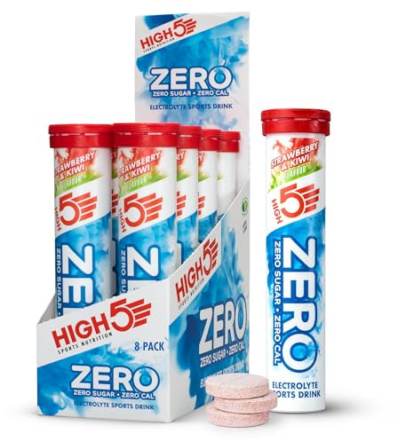 HIGH5 ZERO Electrolyte Tablet - Hydration Tablets Enhanced with Vitamin C - 0 Calories & Sugar Free - Boost Hydration, Performance & Wellness - Strawberry & Kiwi, 160 Tablets (20x, Pack of 8)