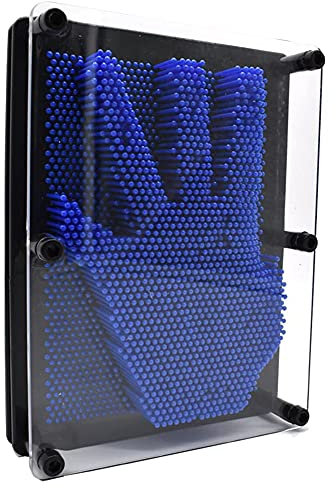 ANCLLO 3D Pin Art Sculpture Pin Impression Main Moule Nouveauté Cadeaux (Bleu)