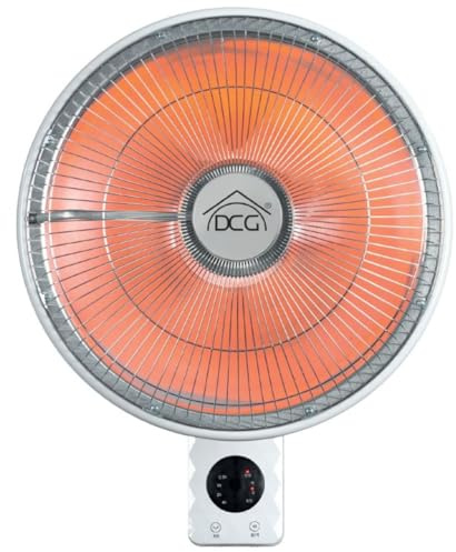 DCG SA9690 Stufa Elettrica da Parete 900W al Carbon Crystal, Oscillante con Telecomando e Pannello Digitale, 2 Livelli di Calore 450W/900W, Riscaldamento Rapido a Basso Consumo, Design Moderno