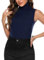 Totatuit Women Sleeveless Turtleneck Jumper Knit Thermal Sweater Vest Fall Winter Slim Fit Basic Pullover Tank Top