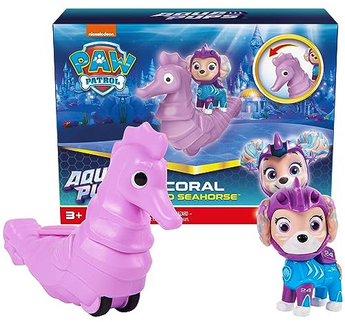 Paw Patrol- Patrulla Canina, Juego de Figuras de acción Aqua Pups Coral y Caballito de Mar, Juguetes para niños a Partir de 3 años, Color (Spin Master 6066150)