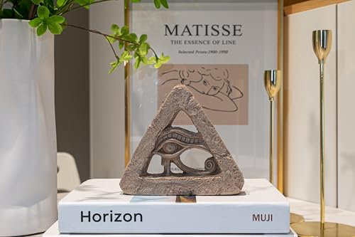 EASCHEER Ägyptische Statue, Auge des Horus, antikes Ägypten, Dekoration, Sammlerfigur, Heimdekoration für Schreibtisch, Schweberegal (14 cm)