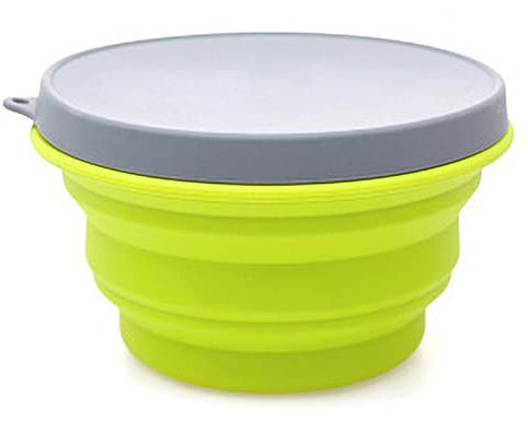 Bol de camping | Saladier pliable en silicone avec couvercle | Résistant à la chaleur, outil de rangement anti-fuite, ustensiles de cuisine portables pour camping, voyage, barbecue, activités de plein