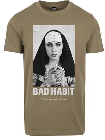 Mister Tee Herren T-Shirt Bad Habit Tee, T-Shirt mit Fotoprint für Männer, Regular Fit, Baumwolle, Größen XS - 5XL