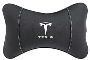 LICOME Auto Nackenkissen für Tesla Model 3 Model S Model Y/X, Autositz Kopfstütze, Bequeme Auto Kissen Rücken Taille Kissen Unterstützung, Weiche Kopfkissen Zum Fahren Und Reisen,A Head Pillow Black