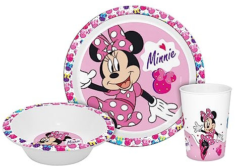 infinite by GEDA LABELS (INFKH) 840180 Vajilla infantil Minnie Kids, Polipropileno, 3 Piezas