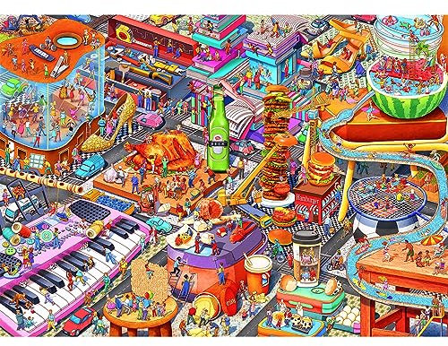 Puzzle 1000 Teile, Puzzle Erwachsene .Impossible Puzzle,Puzzle farbenfrohes Legespiel,Geschicklichkeitsspiel für die ganze Familie-Little People World Party