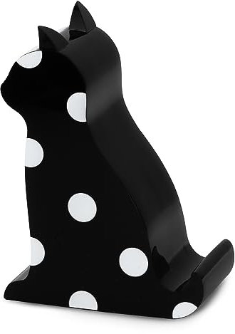 kate spade new york Acrylic Cell Phone Stand, Novelty Phone Holder for Desk, Black Cat (Picture Dot)