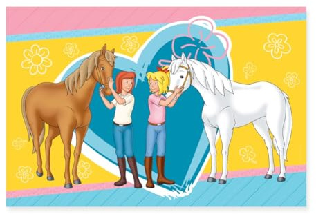 Spreadshirt Bibi und Tina Pferde Amadeus und Sabrina Herz Poster 90x60 cm