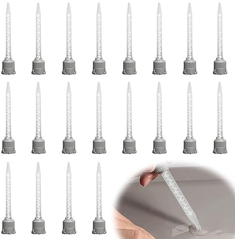 XCSJ 20Pcs Buses De Mélange Époxy Pour Pistolet à Colle Ab Rapport d'Application 1:1 Tube De Mélange Ab Tube De Mélange Statique Pour Mélange d'Agitation Réorganisation d'Écoulement De Tuyau