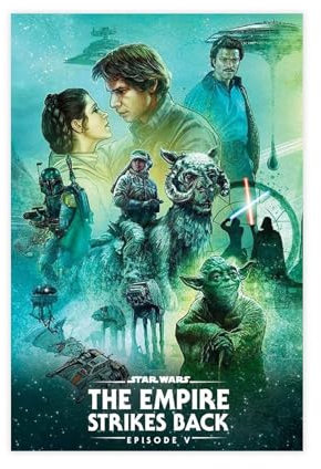 NEDOES Filmposter The Empire Strikes Back, Star Wars, S, Schlafzimmer, Dekoration, Sport, Landschaft, Büro, Raumdekoration, Geschenk, ungerahmt, 20 x 30 cm