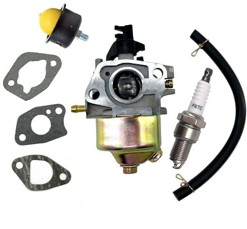 Vergaser Staz mit Zündkerze für Fuxtec Hecht Einhell Rotenbach Scheppach Arebos Brast Güde und andere Rasenmäher