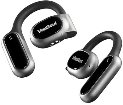 VoxSoul Kabellose Bluetooth 5.3 Open-Ear-Kopfhörer Sport, 55 Stunden Spielzeit, ENC Kopfhörer Kabellos mit 4 Mikrofon16,2mm Lautsprecher Hi-Fi-Stereo-Bass für Büro Freizeit Sports Radfahren