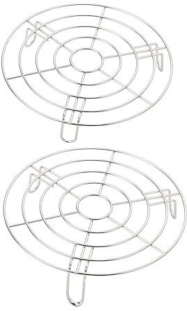 Turbokey Cooking Rack Set of 2 Cross Wire Cooling Racks with Legs Dia 7.9 Steaming Cooling and Baking Barbecue Rack Fit for Air Fryer Instant Pot Pressure Cooker Canning (Height 1.8&2.8,7.9/20cm)