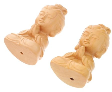 Operitacx 2st Buddha-schlüsselanhänger Zubehör Für Autoschlüssel Antiker Schmuck Buddha Schlüsselanhänger Ornament Mini-zubehör Guan Chinesisches Dekor Kuan-reize Fu Yiwu Armband Holz Baby
