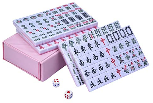 Xeihuul Fingertip Mahjong - Mahjong Set Mit Box, Reise- -Mahjong-Set, Professionelles Mahjong-Set Mit 144 Spielsteinen Für Familie Reise Familie Freunde Partyspiel