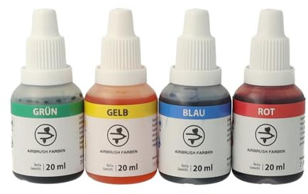Lebensmittelfarben Airbrush Set flüssige Grundfarben 4 x 20ml