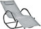 Outsunny Chaise Longue à Bascule Rocking Chair Ergonomique avec tétière Amovible accoudoirs et Repose-Pieds revêtement texitlène métal 61 x 160 x 79 cm Gris