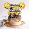 50th Geburtstag Tortendeko Gold Schwarz, Kuchen Deko Geburtstag 50 Jahre, Torten Deko 50 Geburtstag, Alles Gute Zum Geburtstag Torte 50, Mit 2 Kleinen Goldenen Luftballons, 3 Herzen, 3 Sternen